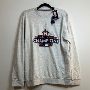 Antigua Gray Crewneck Sweater mens large Astros World Series